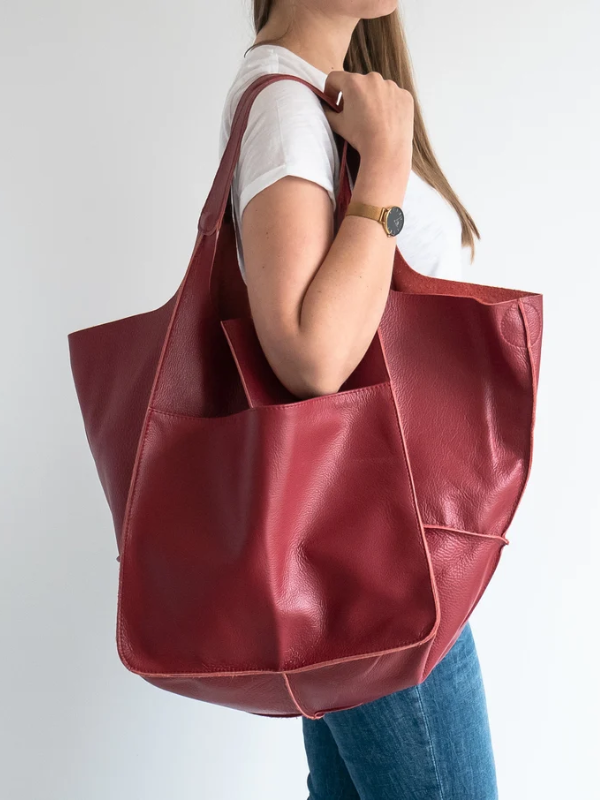 Klassieke Maxine handtas: grote PU-leren strandtas voor dames, zomer klaar.
