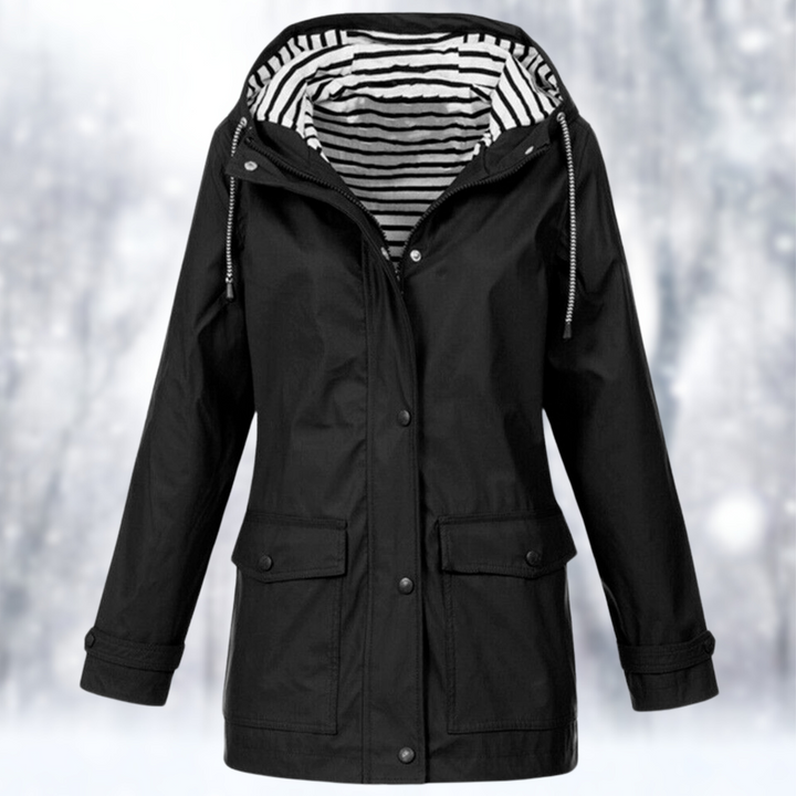 Trendy turkooizen dames buitenjas, waterafstotend. Geschikt als windjack of regenjas voor dames.
