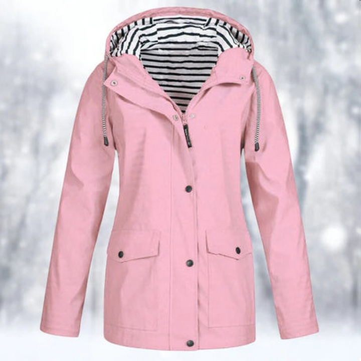 Modieuze dames weerbestendige jas, ideaal voor regen en wind. Comfortabel windjack voor buitenactiviteiten.