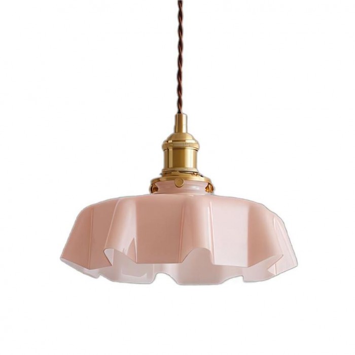 Retro bloemen hanglamp als vintage accent in modern interieur, uniek glas design en sfeervolle verlichting.