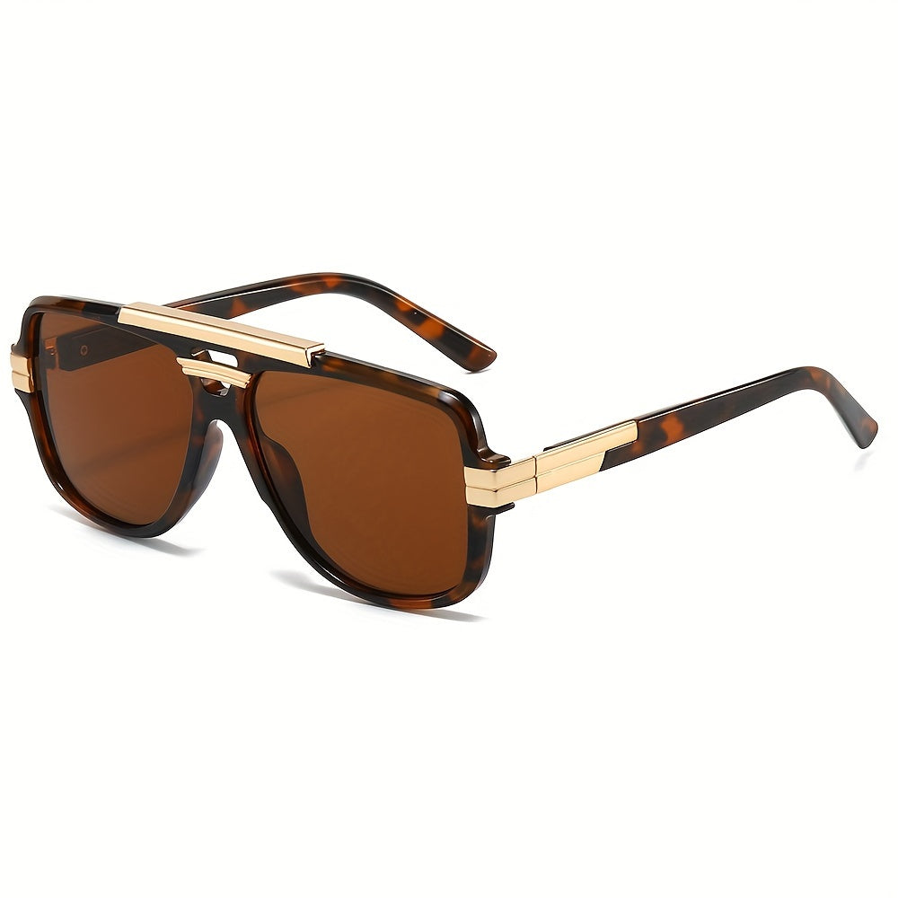 "Retro heren pilotenbril van zinklegering, volledig omrand design, duurzame en stijlvolle accessoire voor een vintage look."