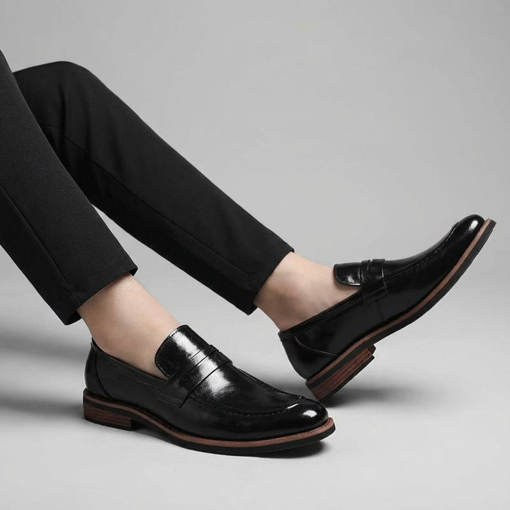 Lichtgewicht zwarte heren instappers, extreem comfortabele loafers voor de hele dag draagcomfort.