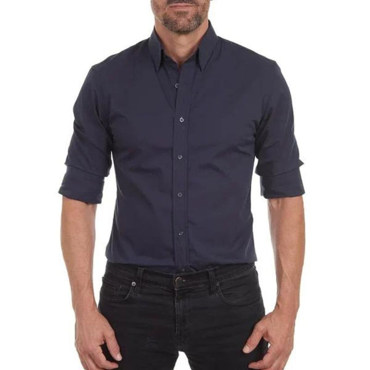 Kreukvrij heren overhemd met slimme rits, essentieel voor een nette en verzorgde outfit.