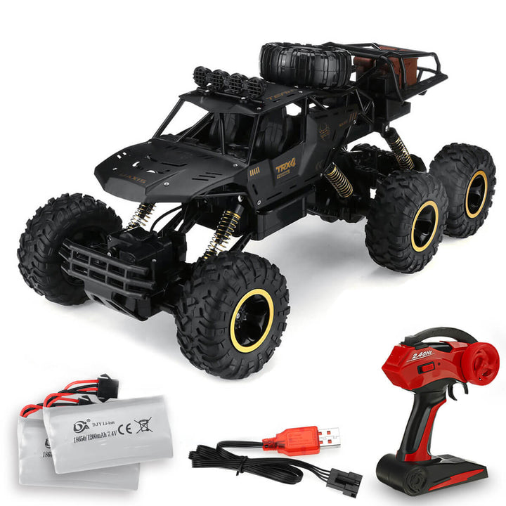 Veelzijdige 6-wiel RC monstertruck, afstandsbestuurbaar off-road speelgoed. Perfecte terreinwagen voor avontuurlijk plezier.
