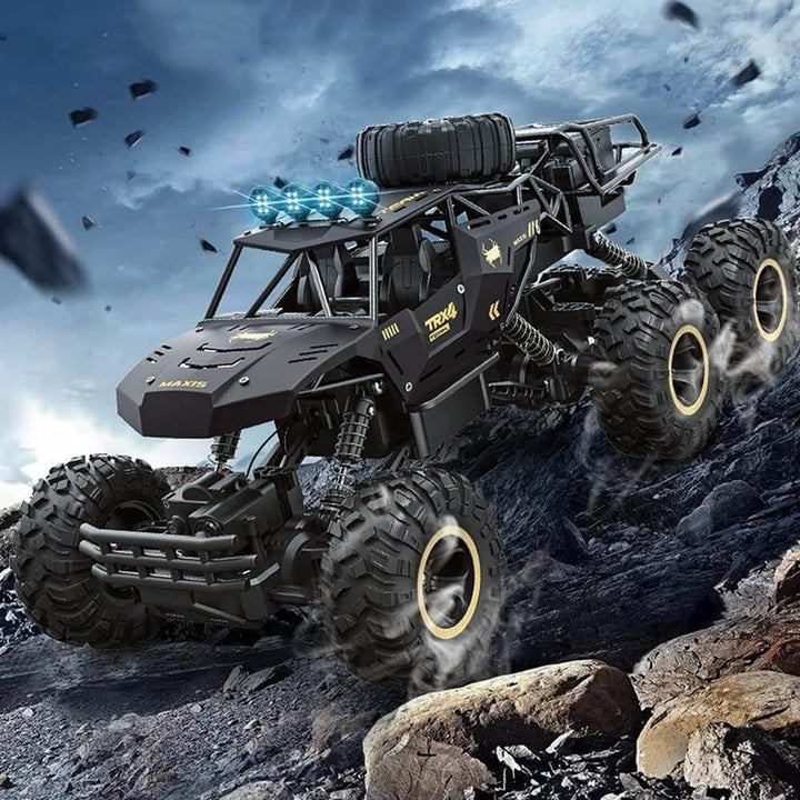 Spannende 6-wiel RC monstertruck voor jongens, afstandsbestuurbaar off-road speelgoed met hoge snelheid en veel actie.