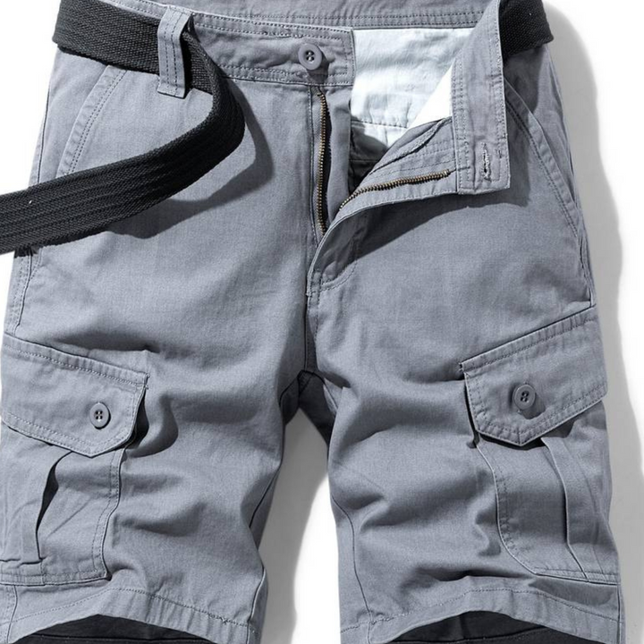 Korte heren cargo broek, stijlvol & comfortabel, met praktische opbergzakken, perfect voor zomer & vrije tijd.