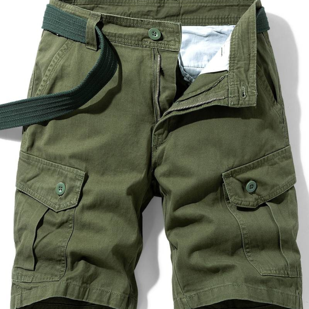 Lichtgewicht heren cargo short, ademende stof, comfortabel voor casual zomerkleding en vrijetijd.