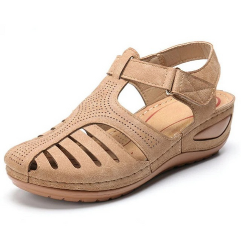 Zomerse dames sandalen met Romeins design, plat en orthopedisch voor comfortabele voetondersteuning.