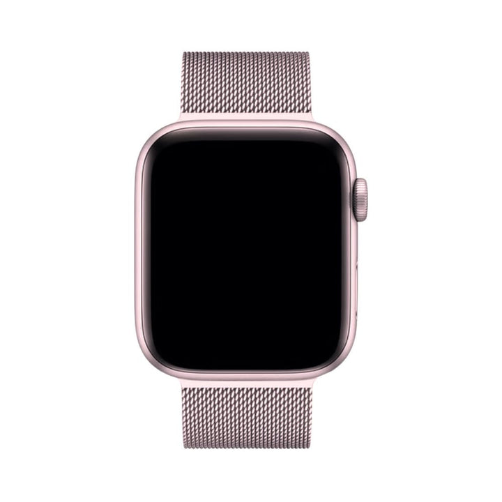 Robuuste RVS Milanese Apple Watch armband, magnetisch en universeel verstelbaar, stijlvol accessoire.