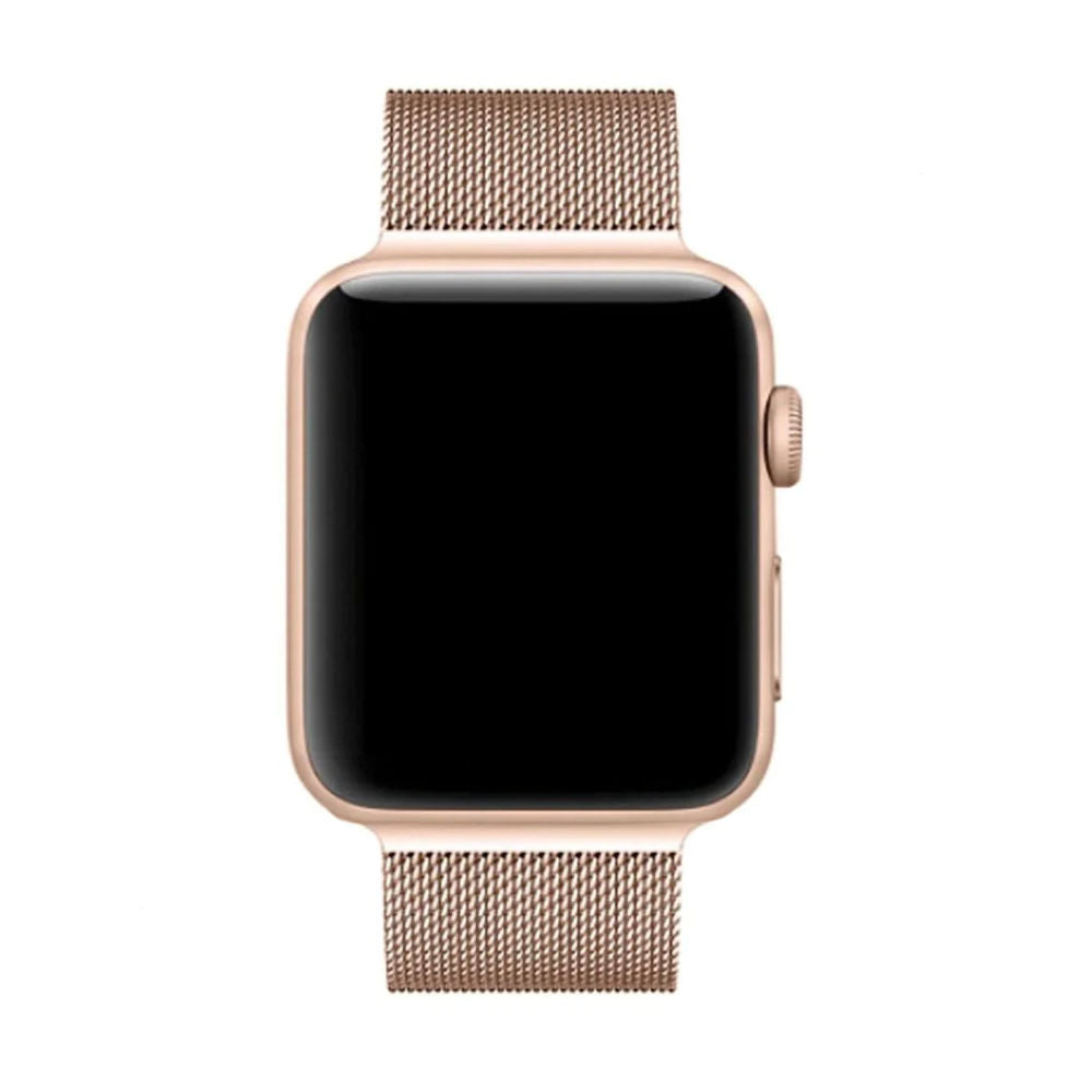Chique Apple Watch accessoire: Milanese lusband van roestvrij staal, unisex en magnetisch sluitend.