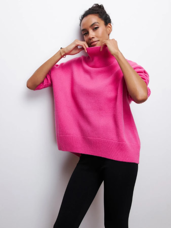 Elegante winterse dames coltrui, effen en gebreid voor een stijlvolle look.