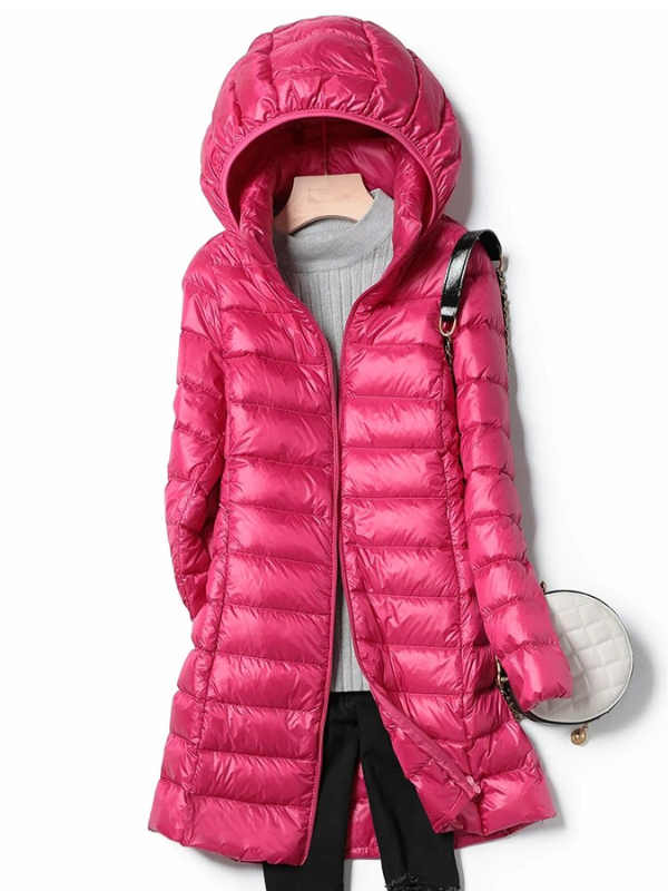 Lange gewatteerde winterjas Daisy voor dames, comfortabel en modieus, ideaal tegen de kou.
