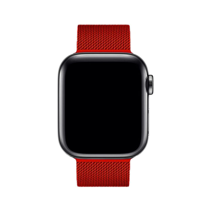 Comfortabele Milanese Apple Watch horlogeband van RVS, magnetische sluiting voor moeiteloze aanpassing.