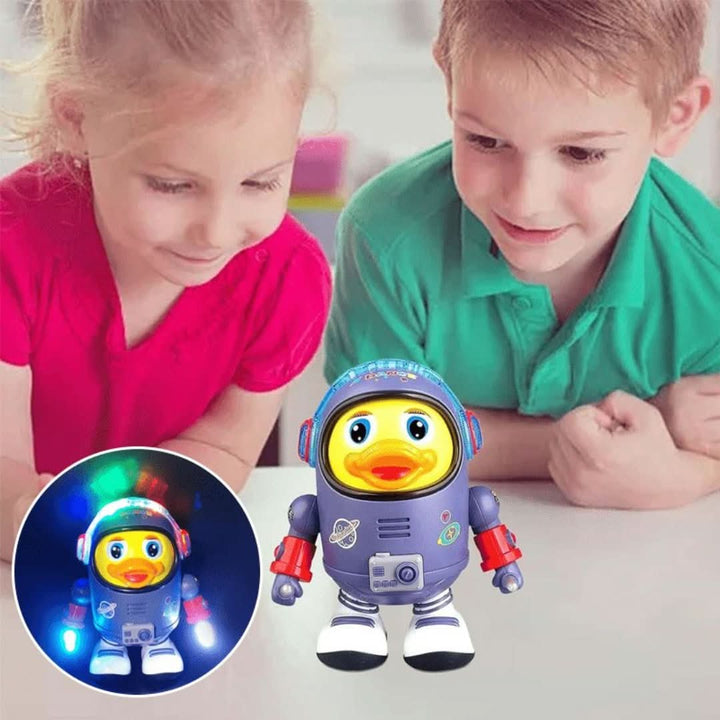 Educatieve dansende eend met geluid en licht; stimuleert sensorische ontwikkeling bij peuters.