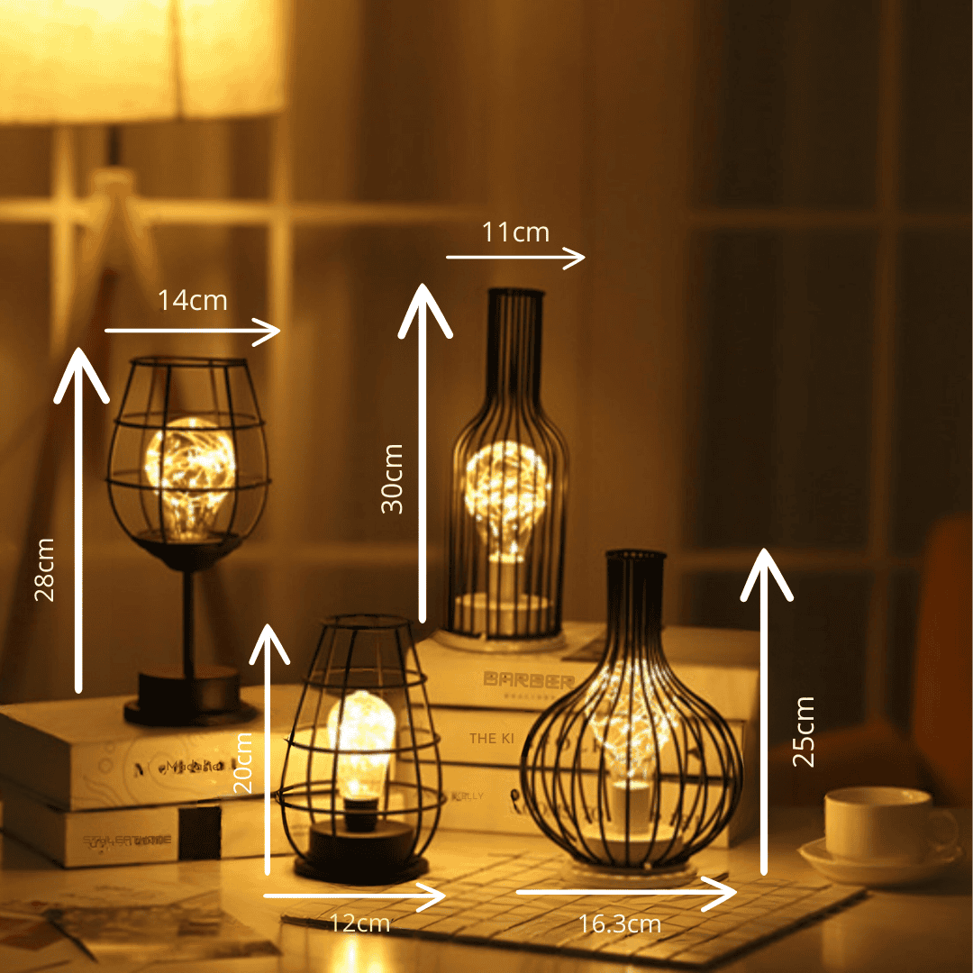 Sfeervolle tafellamp met uniek wijnfles design. Industriële verlichting voor woonkamer & slaapkamer.