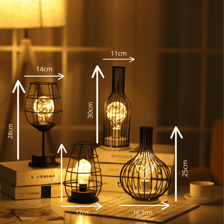 Sfeervolle tafellamp met uniek wijnfles design. Industriële verlichting voor woonkamer & slaapkamer.
