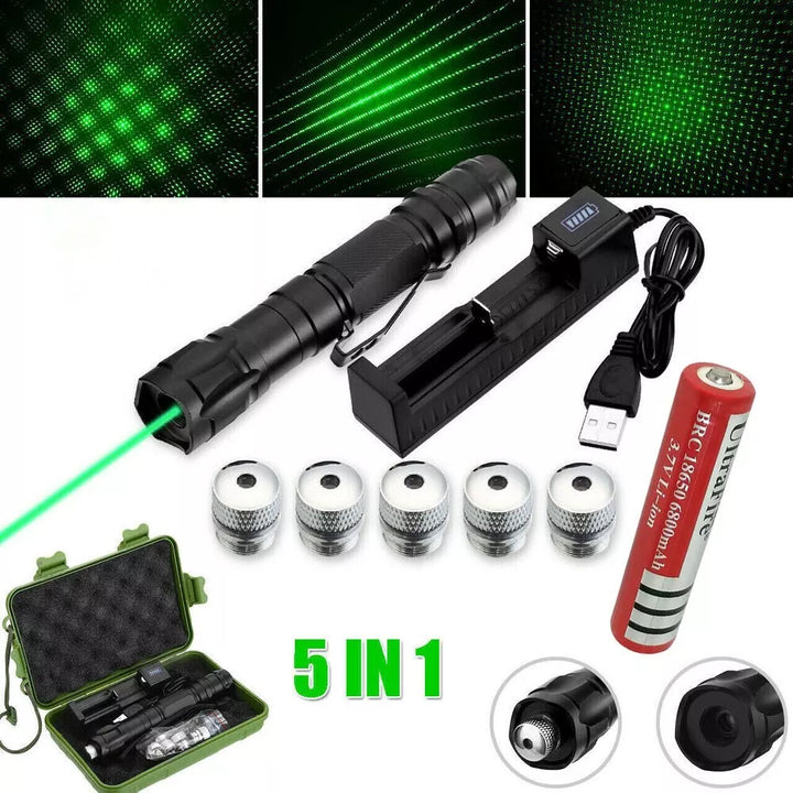 Oplaadbare groene laserpointer, perfect voor astronomie en professionele aanwijzing.