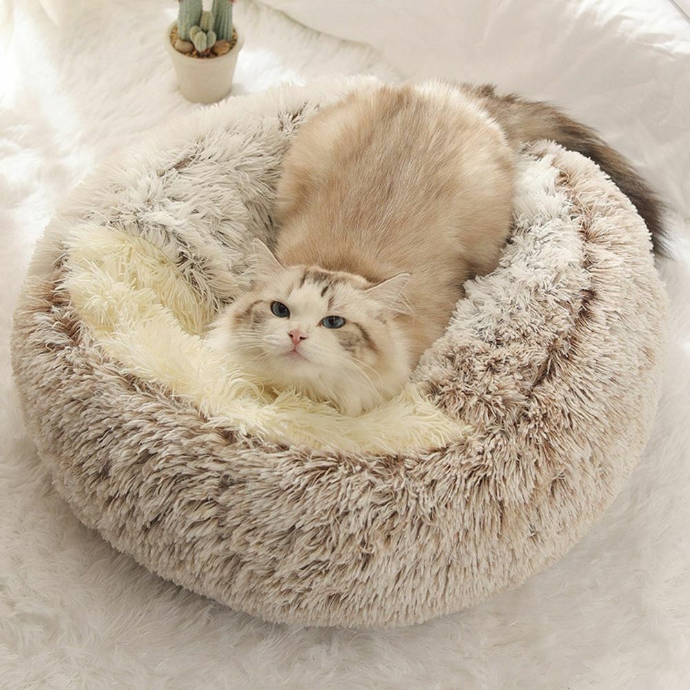 Zachte pluchen kattenmand, luxe slaapplek, biedt comfort, privacy en warmte voor de kat.