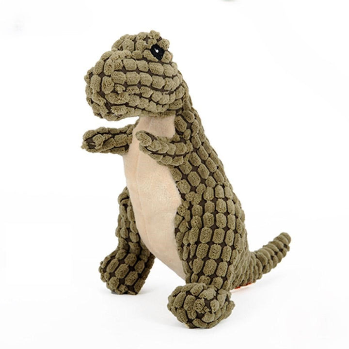 Groen dinosaurus hondenspeelgoed, perfect voor actieve speeltijd en het welzijn van je huisdier.