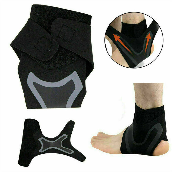 Persoon draagt FlexiGuard enkelbrace tijdens hardlopen; optimale ondersteuning en preventie van blessures.