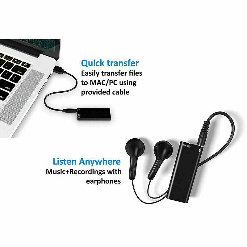 Compacte en discrete 8GB mini taalrecorder voor hoge kwaliteit audio opname, ook als USB-stick.