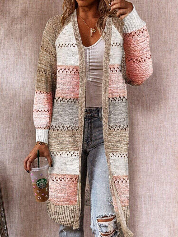 Dames gebreid vest met lange mouwen, loose fit, comfortabel en stijlvol voor elk seizoen. Perfecte mode kleding.