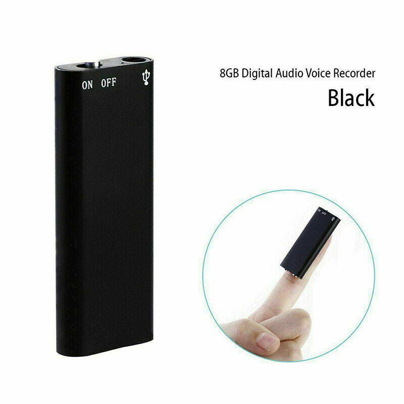 Draagbare mini voice recorder 8GB, perfect voor onderweg. Digitaal opnemen van audio, ook MP3-speler.