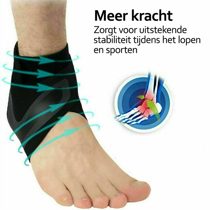 FlexiGuard compressie enkelbrace: unisex ontwerp voor snelle pijnverlichting en actieve ondersteuning bij sport.