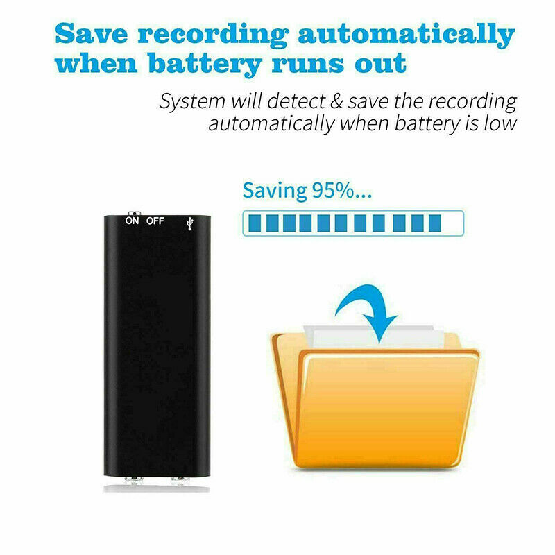 Multifunctionele mini voice recorder met 8GB opslag. Gebruik als digitale recorder, MP3-speler of USB-schijf.