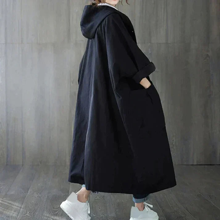 Klassieke oversized dames trenchcoat Maren, comfortabele en winddichte lange tussenjas voor damesmode.