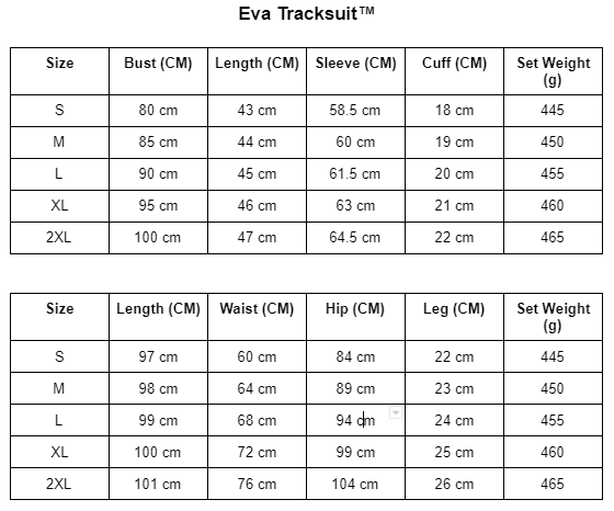 Volledig beeld van dames trainingspak Eva, een complete en stijlvolle set voor dames. Perfecte damesmode.