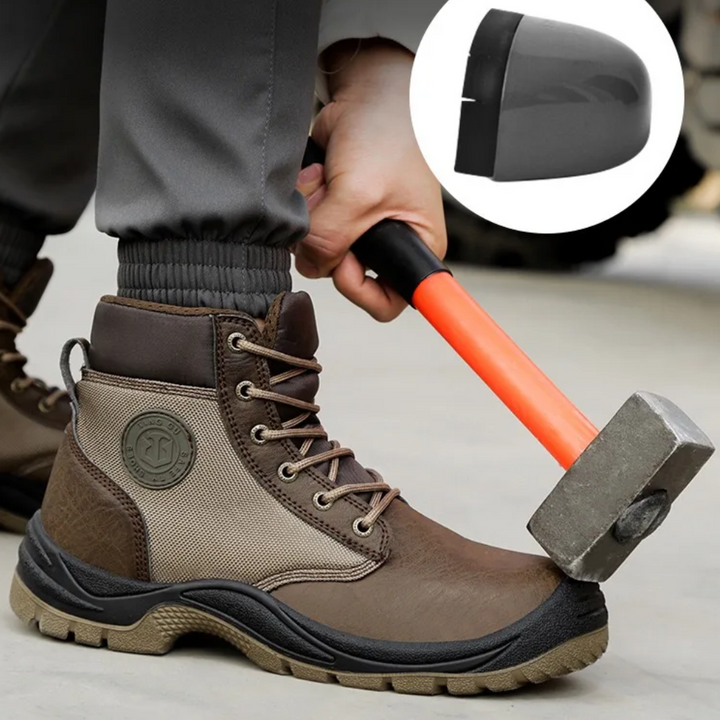 Comfortabele SafeStep Pro heren werkschoenen met stalen neus, ideaal voor lange werkdagen en veiligheid.