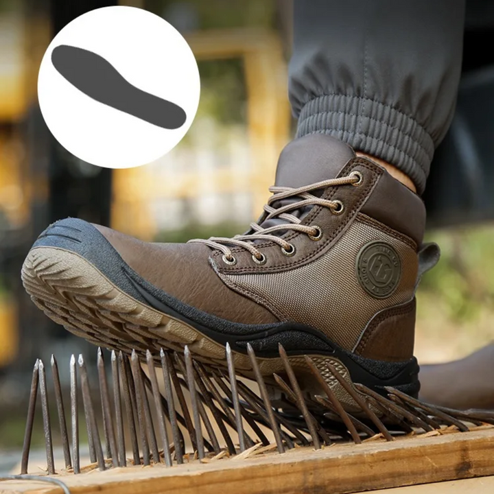 Orthopedische SafeStep Pro veiligheidslaarzen voor heren; robuust, antislip en maximale voetondersteuning.