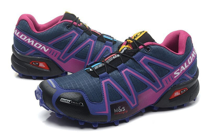 Vooraanzicht van Aurora dames wandelschoenen; actieve sneakers met stevige neus en ademend comfort.