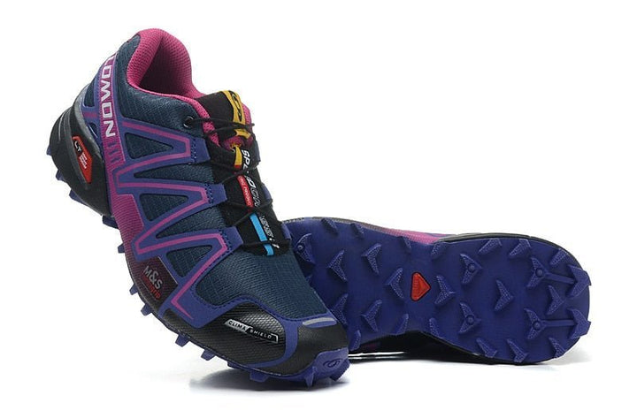 Zijaanzicht van Aurora dames wandelsneakers; toont sportief design en ondersteunende zool voor wandelen.