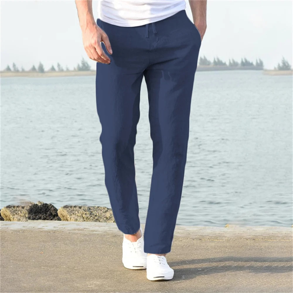 Moderne heren linnen broek voor ultiem comfort. Luchtige, stijlvolle casual broek, perfect als zomerbroek.