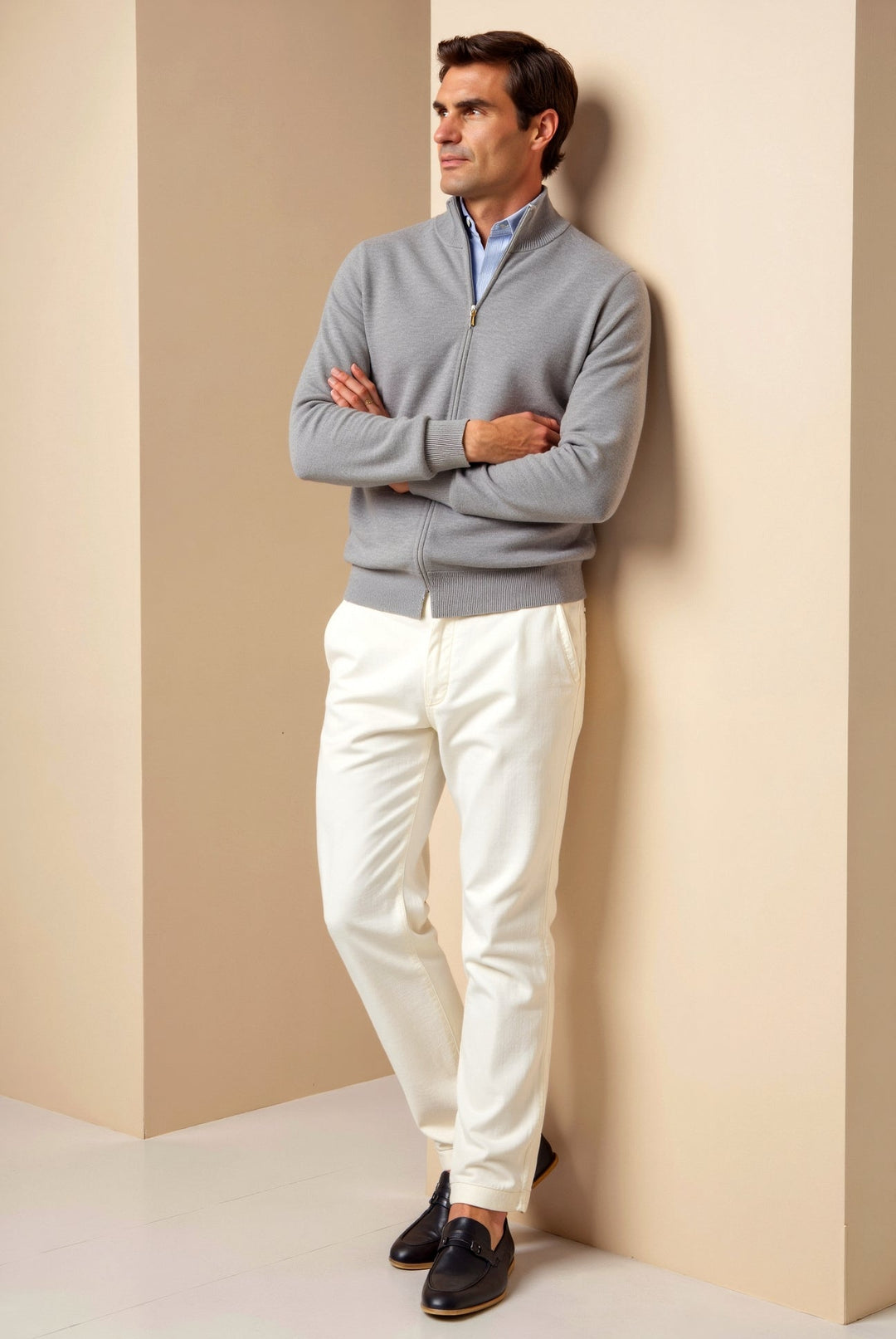 Stijlvol heren ritsvest, slim-fit pasvorm, comfortabel en modern, ideaal voor een chique modebewuste uitstraling.