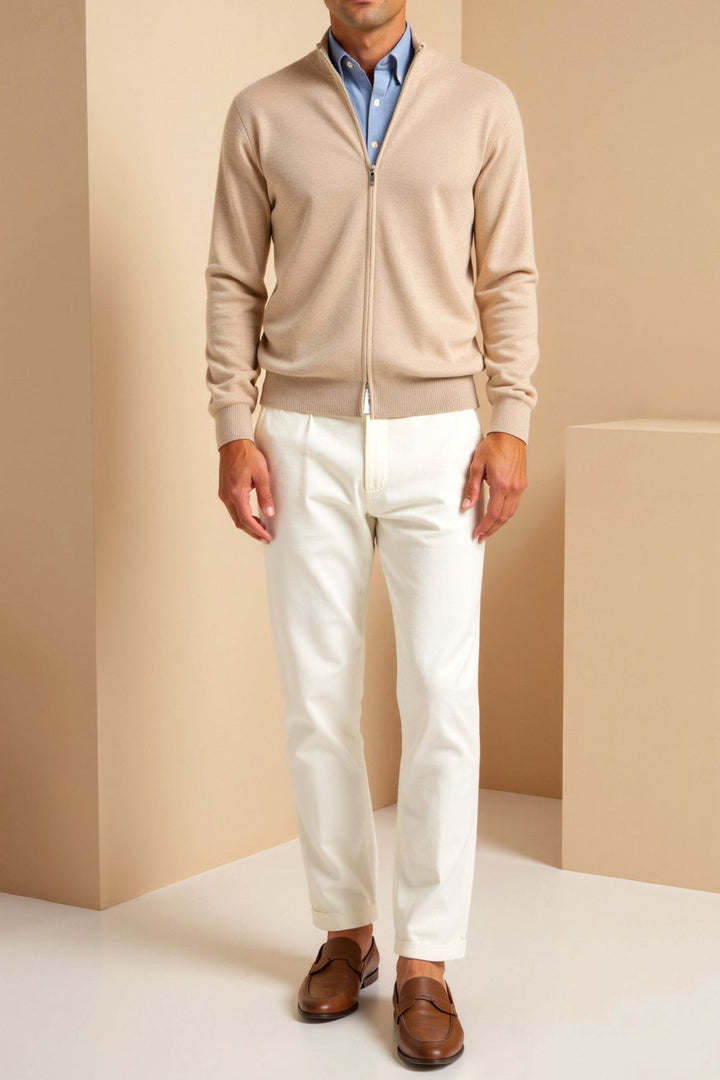Luxe heren slim-fit ritsvest, elegant en comfortabel, perfect voor een formele outfit of een stijlvolle alledaagse look.