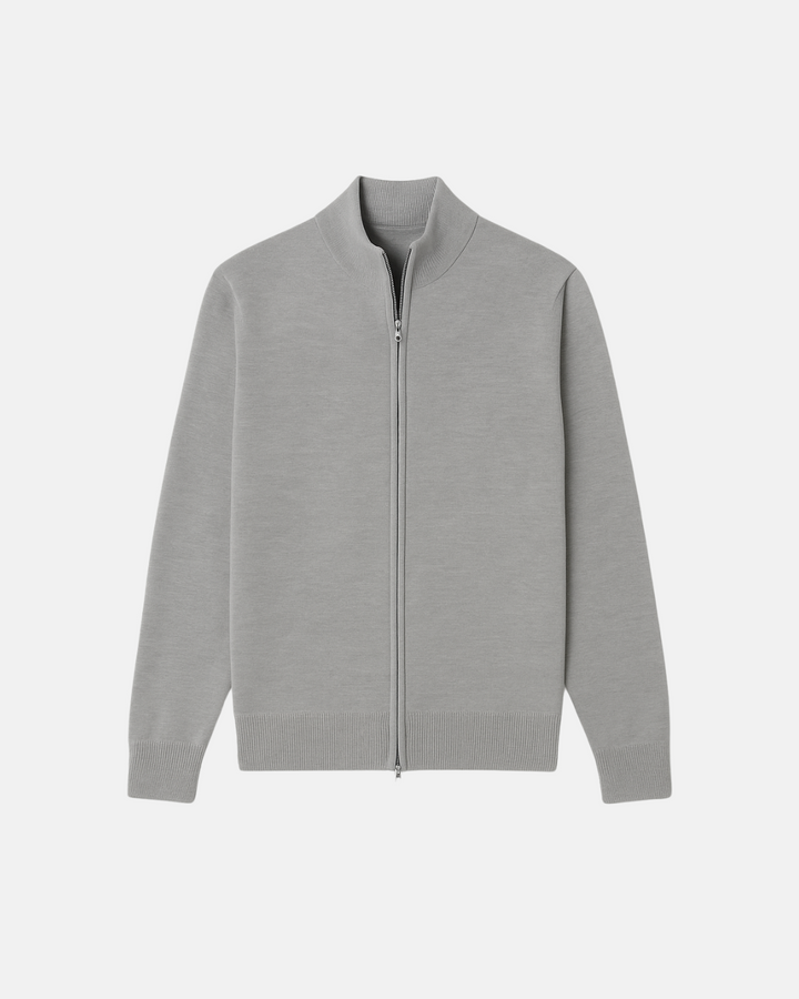 Heren slim-fit cardigan met ritssluiting, elegant en comfortabel voor een modieuze look. Perfect voor elke gelegenheid.