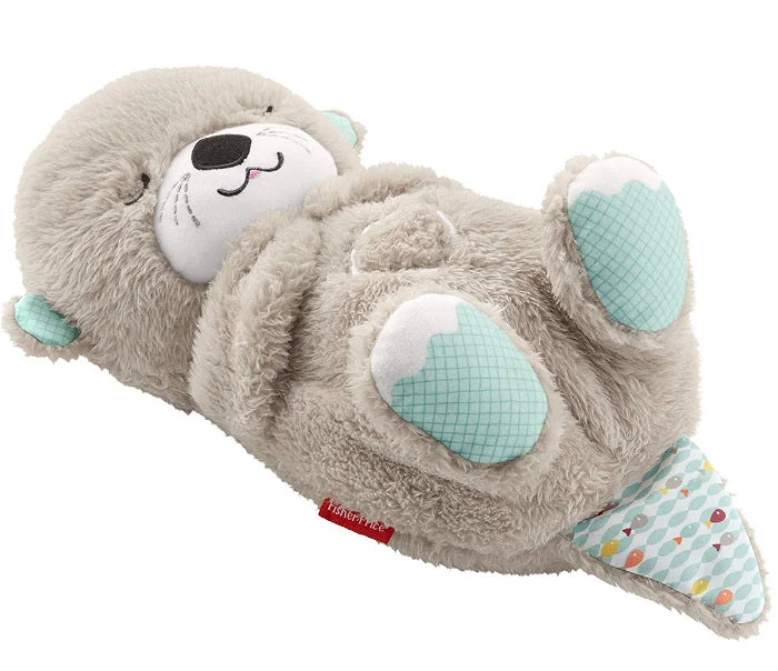 Rustgevende knuffelotter, een perfect cadeau voor baby's. Helpt met slaap door ademhaling en muziek.