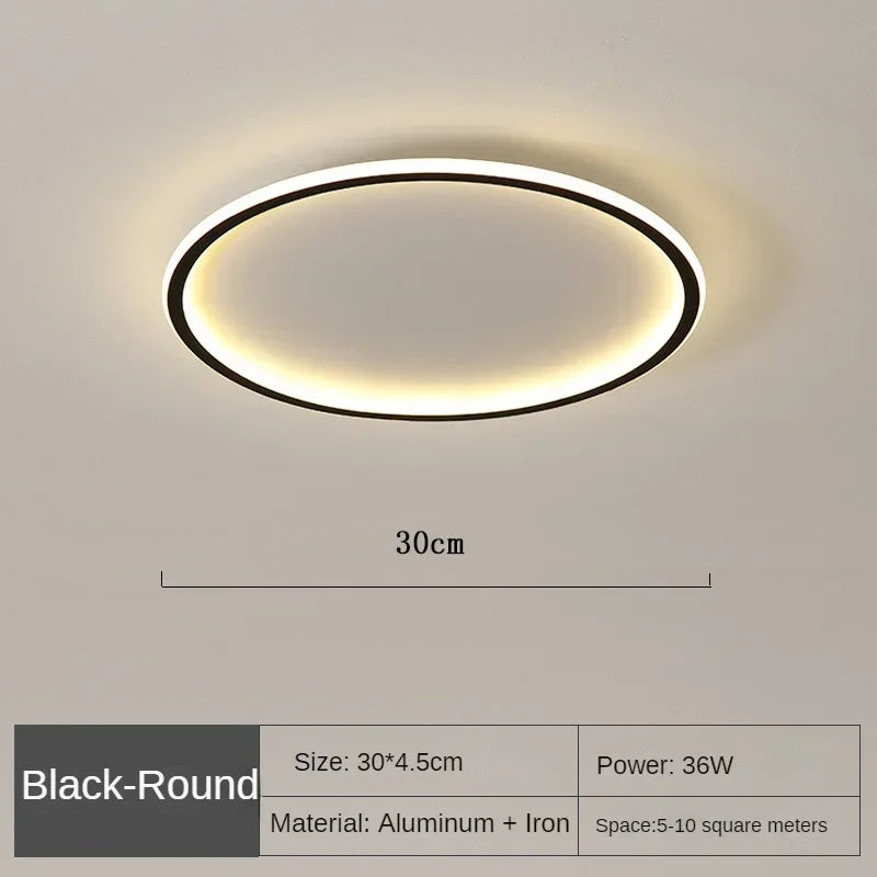 Sfeervolle dimbare plafondlamp, Scandinavisch rond LED model.
