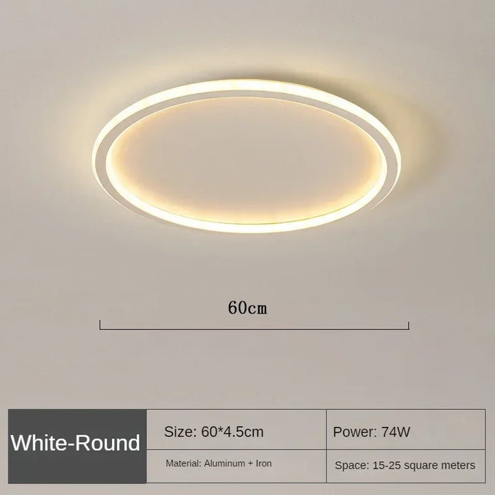 Strakke Scandinavische ronde LED plafondlamp voor modern wonen.