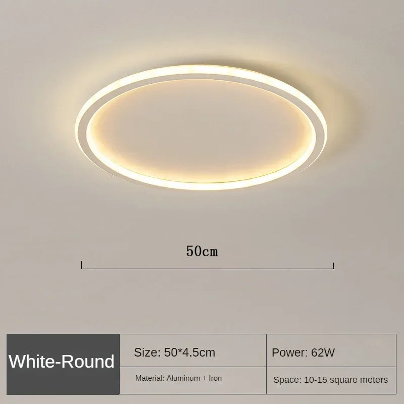 Scandinavische esthetiek: ronde LED plafondlamp met strakke lijnen.