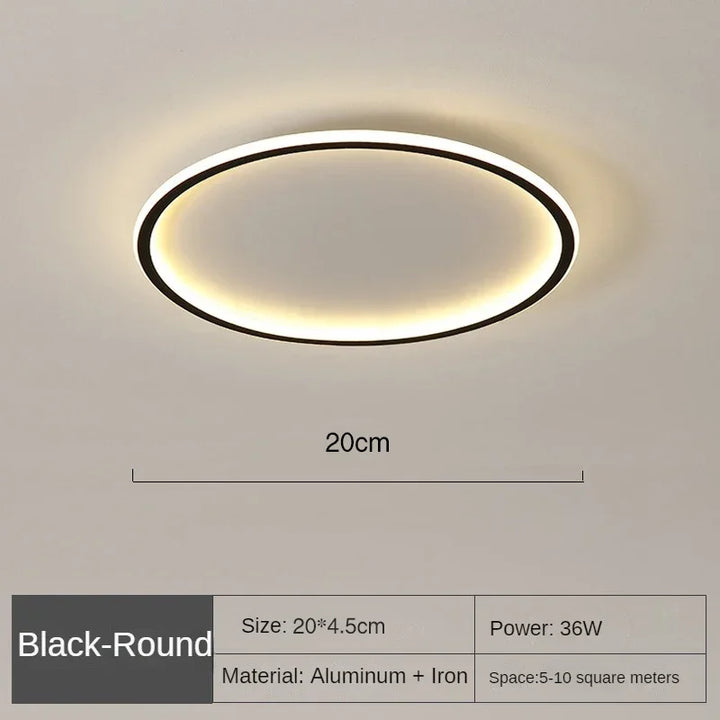 Scandinavische ronde plafondlamp, heldere LED verlichting thuis.