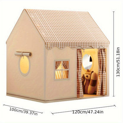 "Schattig binnenspeelhuis voor kinderen met levendige kleuren, biedt veilige en creatieve speelruimte binnen en buiten."