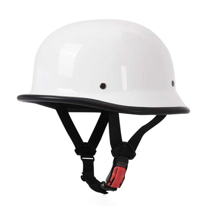 Nieuwe halve motorhelm voor heren, retro design met optimale bescherming. Ideaal voor scooter en motorrijden.