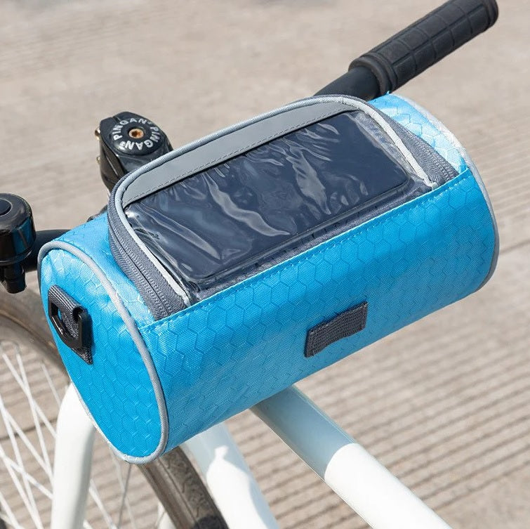 Eenvoudig te monteren waterdichte fietstas met telefoonhouder; voor optimale navigatie en bereikbaarheid op de fiets.