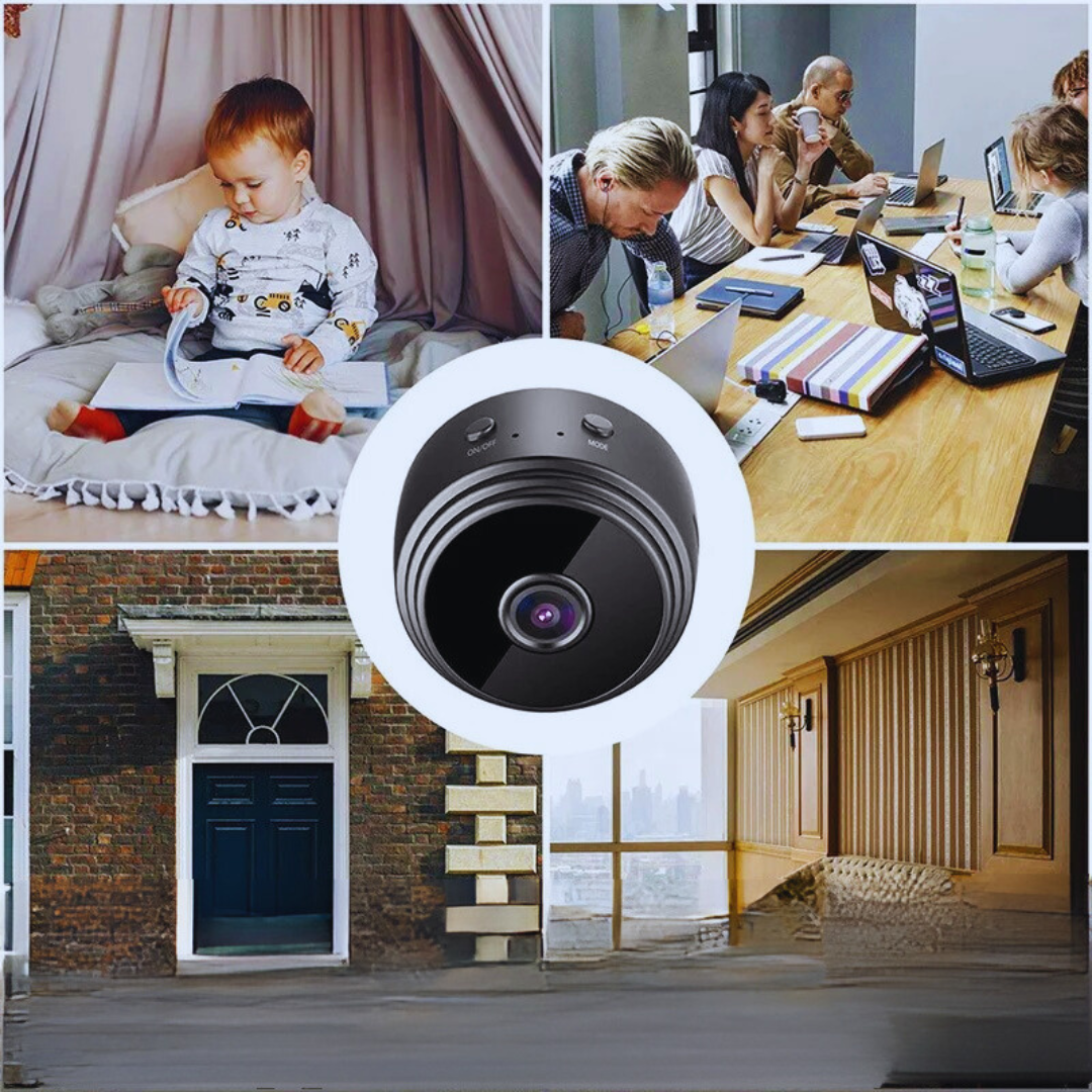 Veilige huisbeveiliging met deze compacte draadloze camera, compleet met nachtzicht en helder HD-beeld.
