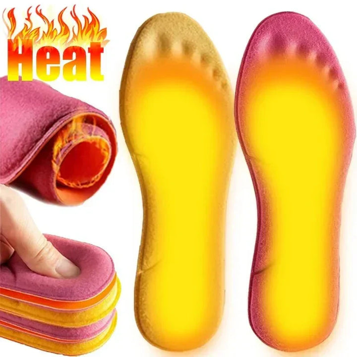 Unisex zelfverwarmde thermische inlegzolen voor warme voeten in de winter en tijdens buitenactiviteiten.