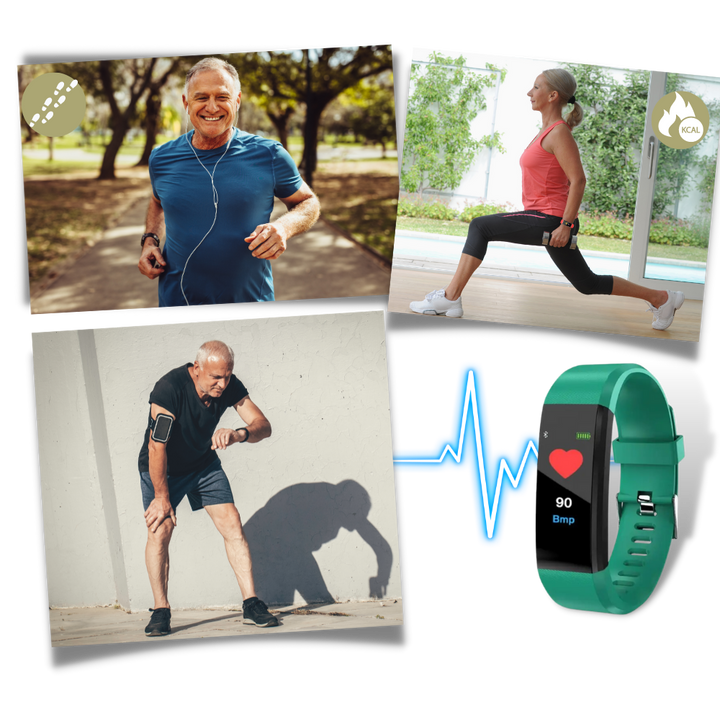 Perfect cadeau voor ouderen: eenvoudige senior smartwatch met essentiële gezondheids- en fitnesstracking functies.